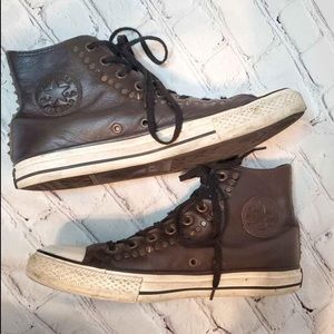 studded leather converse